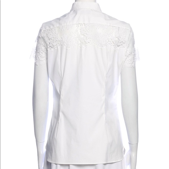 Valentino White Short Sleeve Button-up Blouse L - Picture 3 of 8